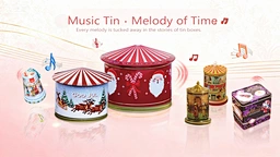 Round  tin box with musical